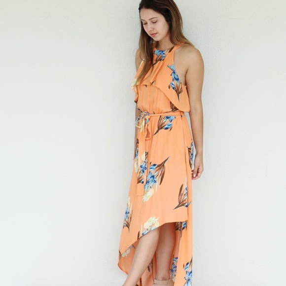orange floral maxi dress - Picture 6 of 6